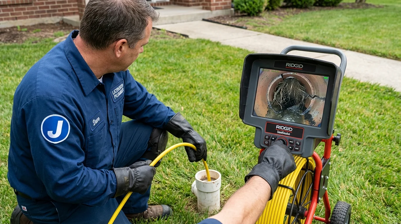 Sewer camera inspection being performed by Johns Plumbing LLC in Demarest